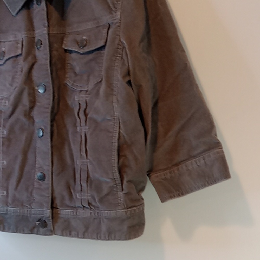 J Jill Gray Corduroy Button Up Jacket Women's Sz Medium Petite Gray EUC NICE! - Picture 4 of 12